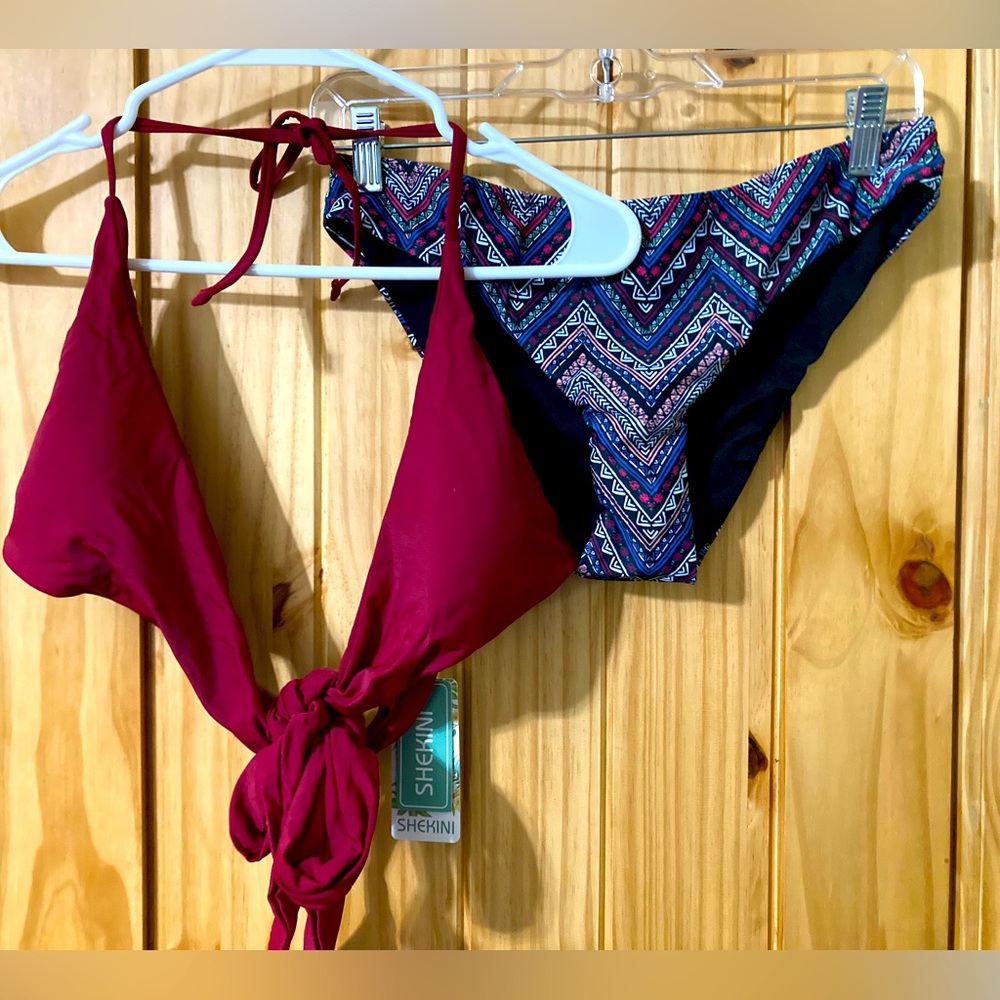 NWT - SheKini size M tie-front, halter-style bikini 👙